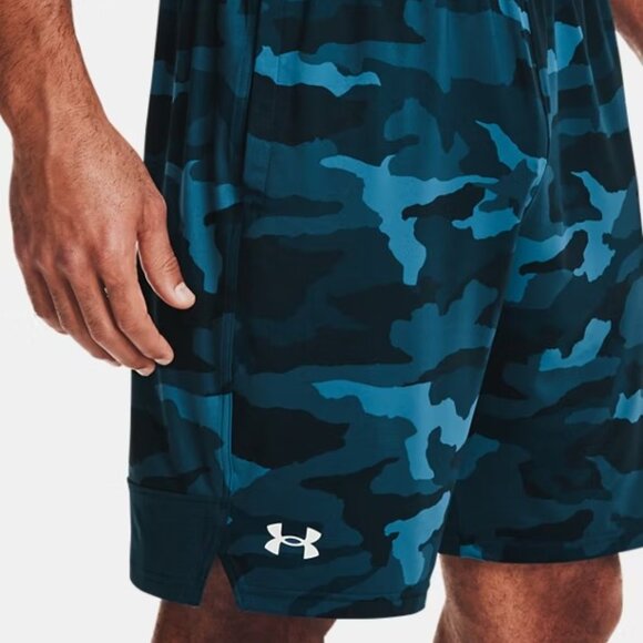 2/$30 Under Armour Stretch Train Camo Shorts High Rise Blue Medium #A0772 - Picture 4 of 12